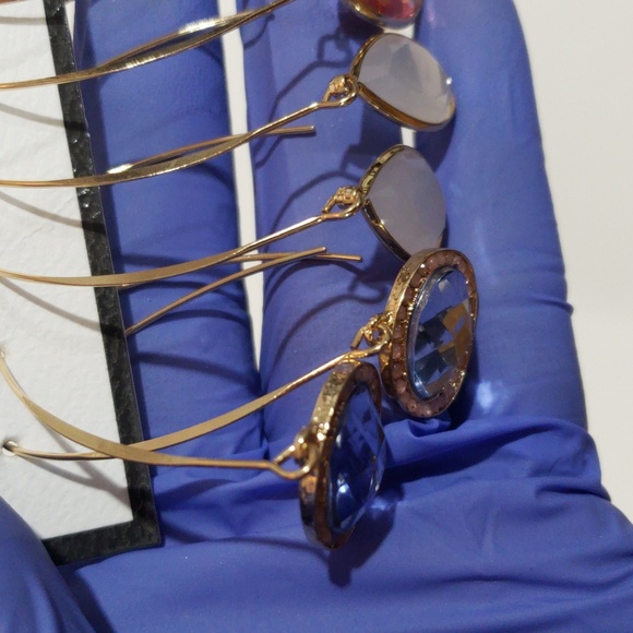 Catherine Malandrino Colorful Dangle Earrings - Set of 3 Women, Gold-Tone Hooks - Picture 9 of 9